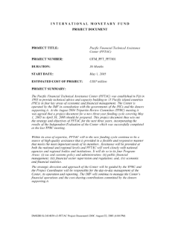 Pacific Financial Technical Assistance Center
(PFTAC)