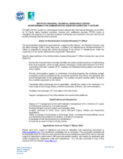 Advertisement For Administrative Assistant/assistant It Officer